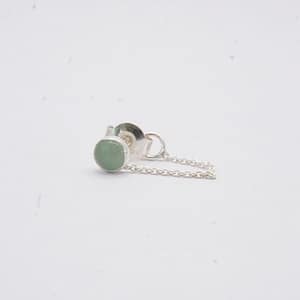 silver earstud with gem